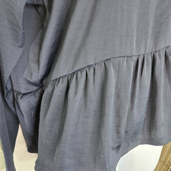 Moss Copenhagen navy blue peplum blouse - Picture 7 of 8